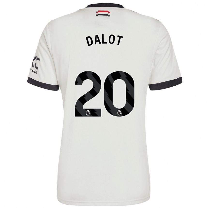 Enfant Football Maillot Diogo Dalot #20 Blanc Cassé Troisieme 2024/25 Canada