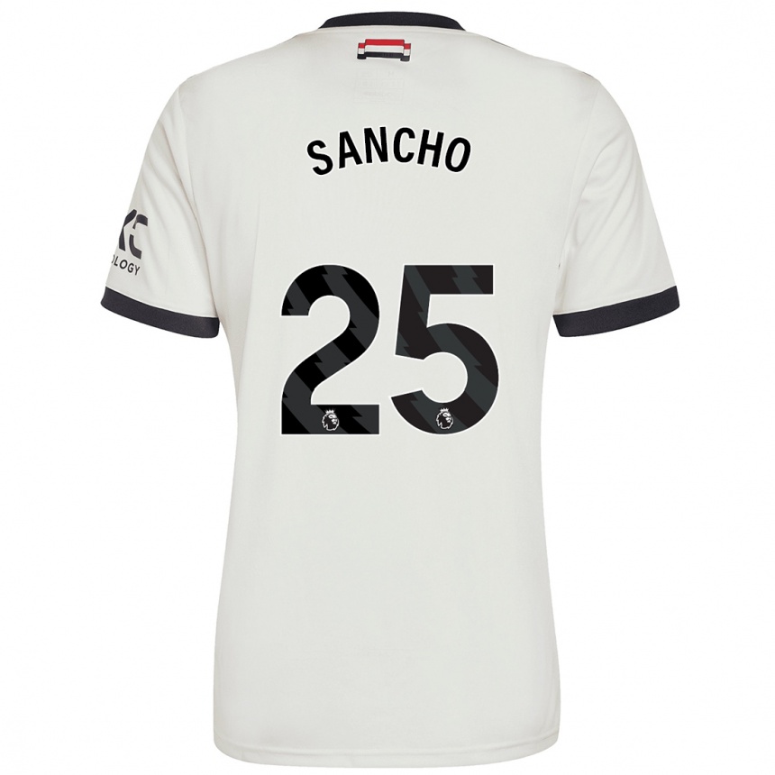 Kids Football Jadon Sancho #25 Off White Third Jersey 2024/25 T-Shirt Canada