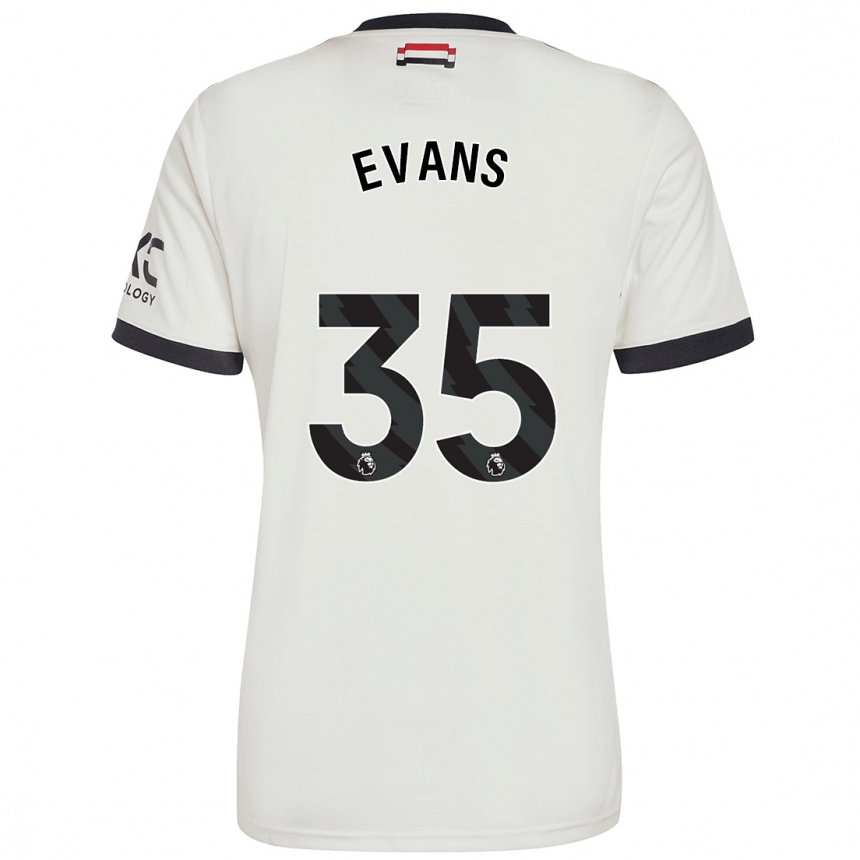 Kids Football Jonny Evans #35 Off White Third Jersey 2024/25 T-Shirt Canada