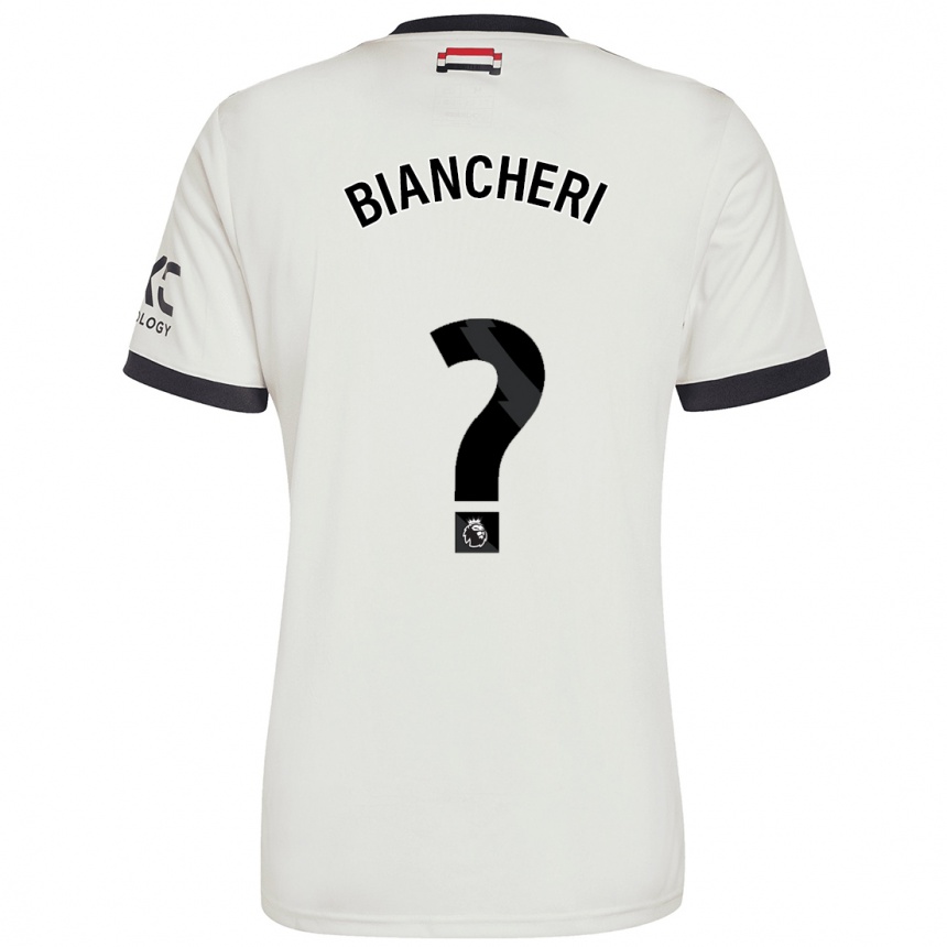 Enfant Football Maillot Gabriele Biancheri #0 Blanc Cassé Troisieme 2024/25 Canada