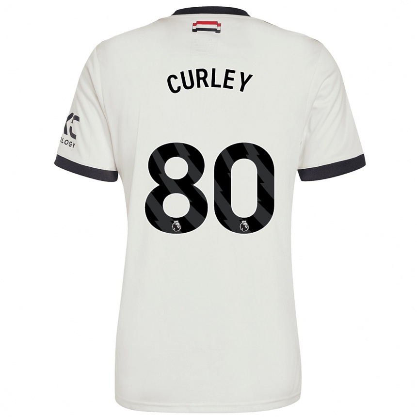 Enfant Football Maillot Ruben Curley #80 Blanc Cassé Troisieme 2024/25 Canada