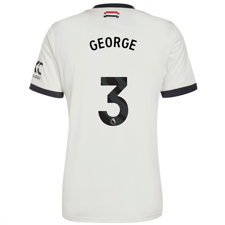 Kids Football Gabby George #3 Off White Third Jersey 2024/25 T-Shirt Canada