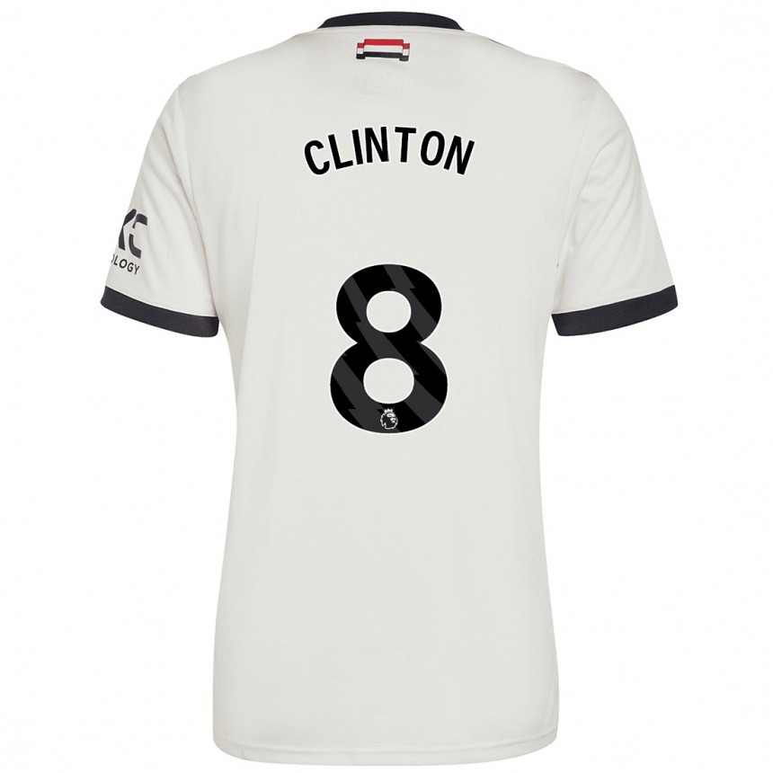 Enfant Football Maillot Grace Clinton #8 Blanc Cassé Troisieme 2024/25 Canada