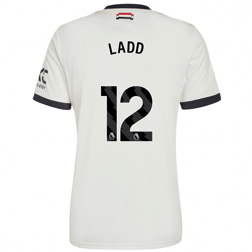 Enfant Football Maillot Hayley Ladd #12 Blanc Cassé Troisieme 2024/25 Canada