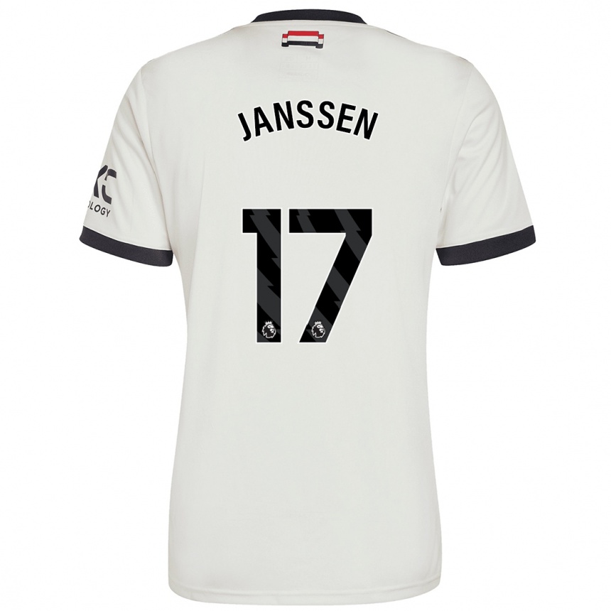 Kids Football Dominique Janssen #17 Off White Third Jersey 2024/25 T-Shirt Canada