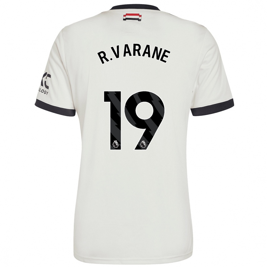 Enfant Football Maillot Raphael Varane #19 Blanc Cassé Troisieme 2024/25 Canada