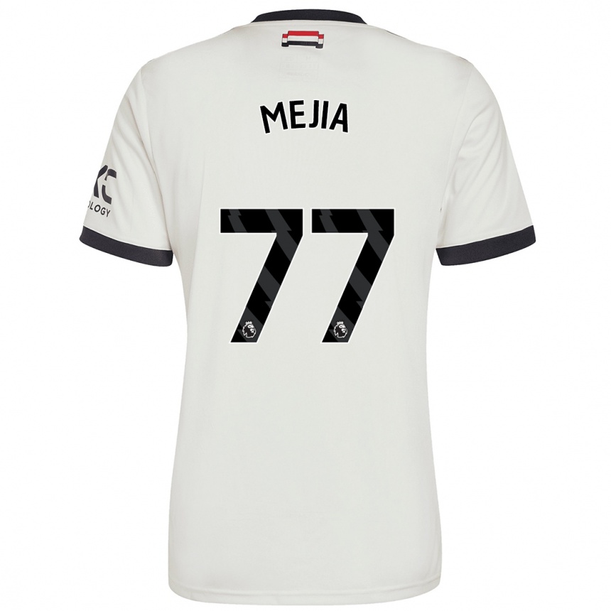 Kids Football Mateo Mejia #77 Off White Third Jersey 2024/25 T-Shirt Canada