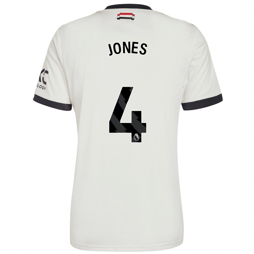 Enfant Football Maillot Phil Jones #4 Blanc Cassé Troisieme 2024/25 Canada