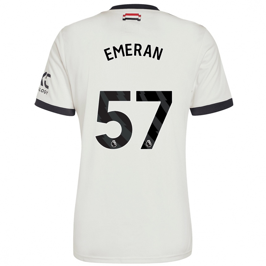 Enfant Football Maillot Noam Emeran #57 Blanc Cassé Troisieme 2024/25 Canada