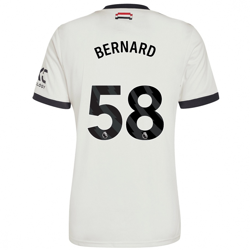 Enfant Football Maillot Bernard #58 Blanc Cassé Troisieme 2024/25 Canada