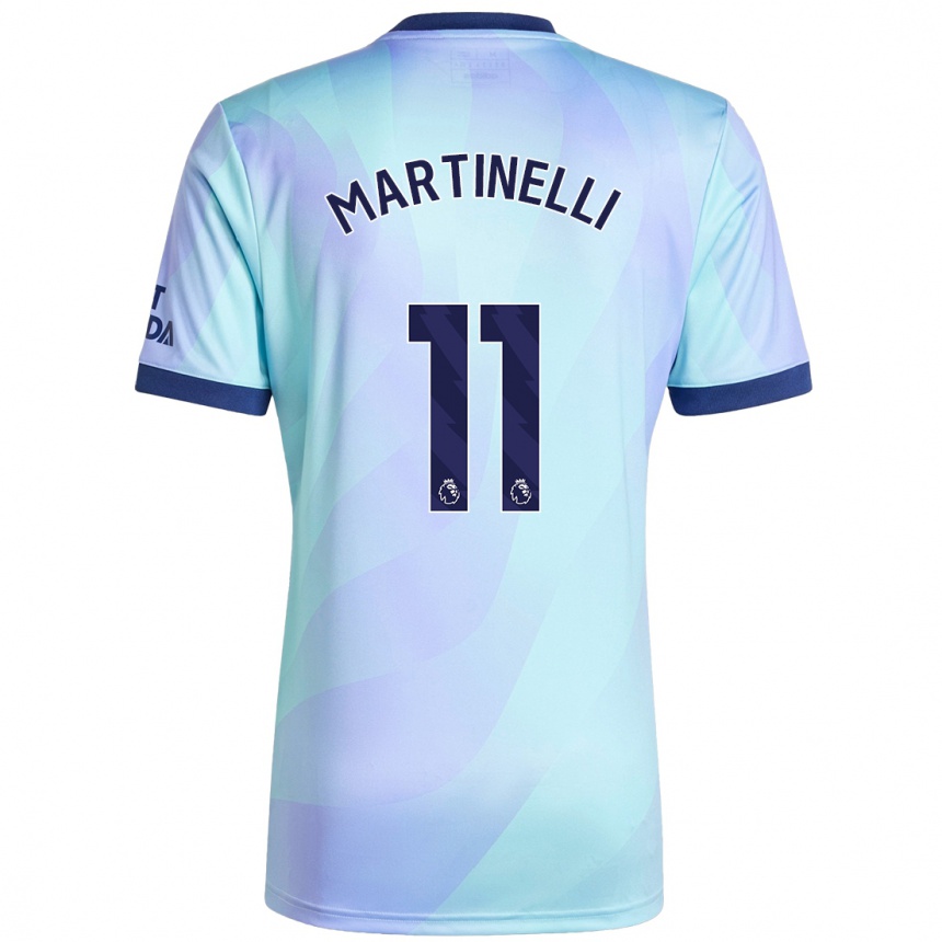 Enfant Football Maillot Gabriel Martinelli #11 Aqua Troisieme 2024/25 Canada