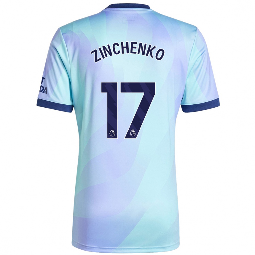 Enfant Football Maillot Oleksandr Zinchenko #17 Aqua Troisieme 2024/25 Canada