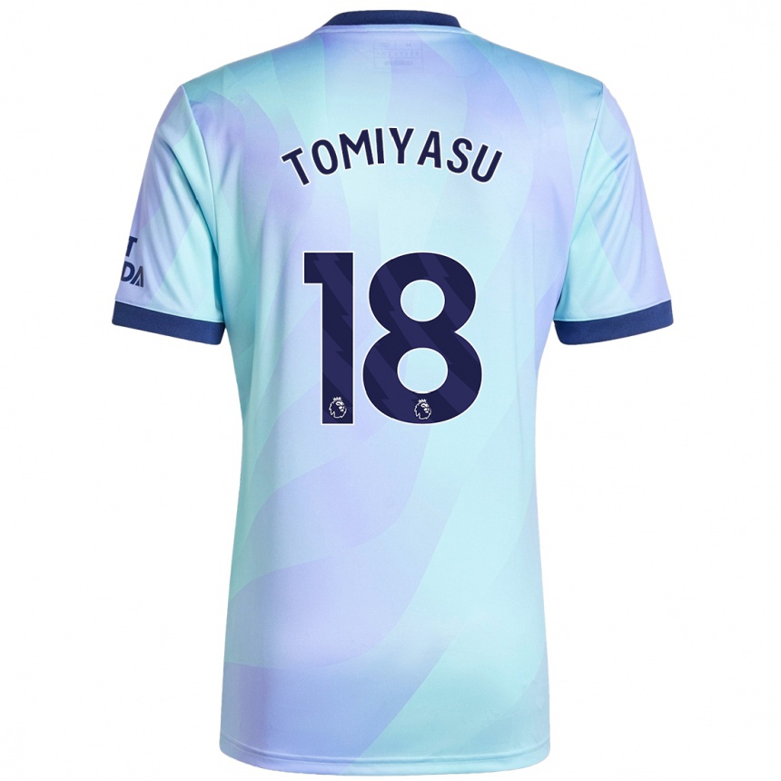 Enfant Football Maillot Takehiro Tomiyasu #18 Aqua Troisieme 2024/25 Canada