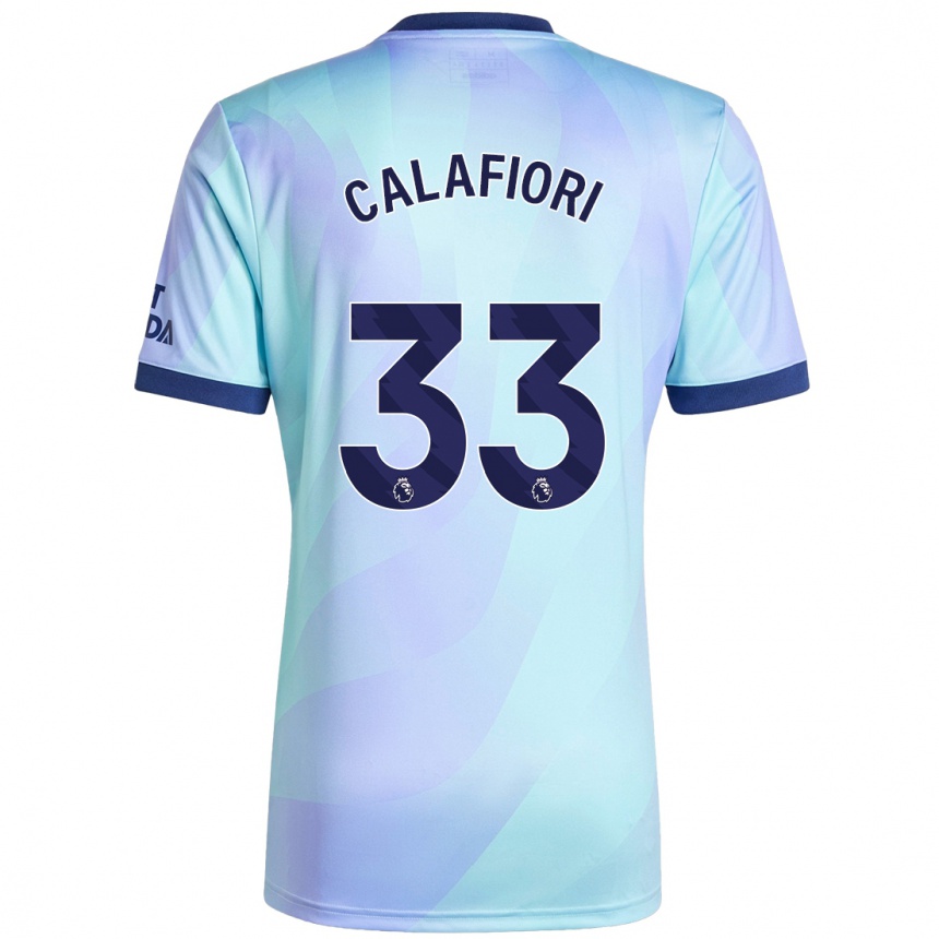 Enfant Football Maillot Riccardo Calafiori #33 Aqua Troisieme 2024/25 Canada