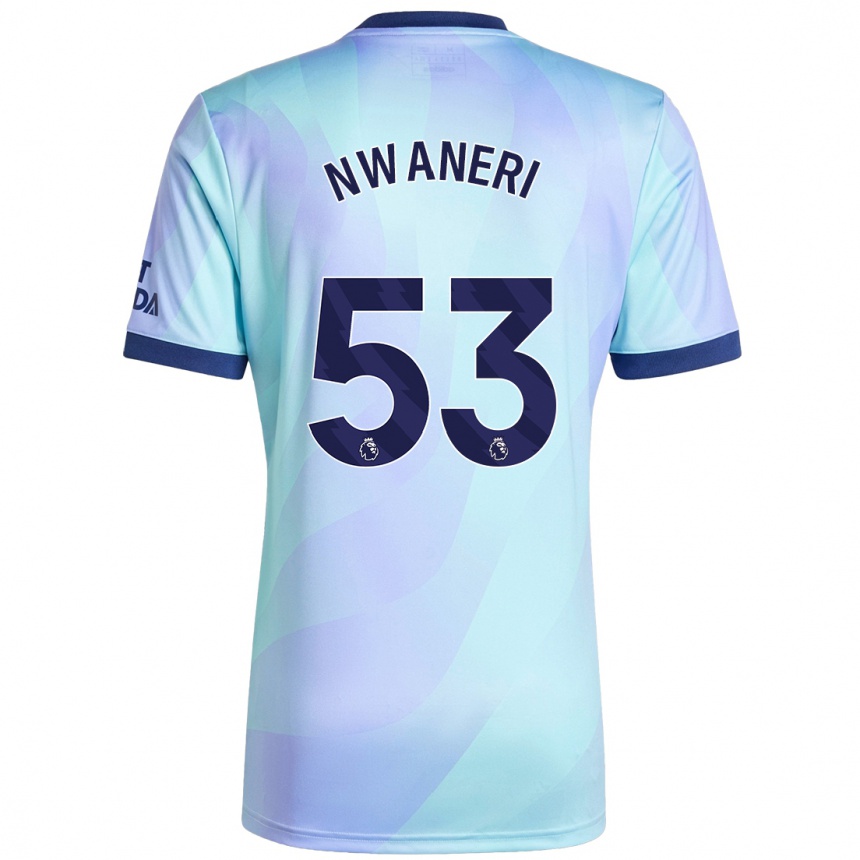 Kids Football Ethan Nwaneri #53 Aqua Third Jersey 2024/25 T-Shirt Canada