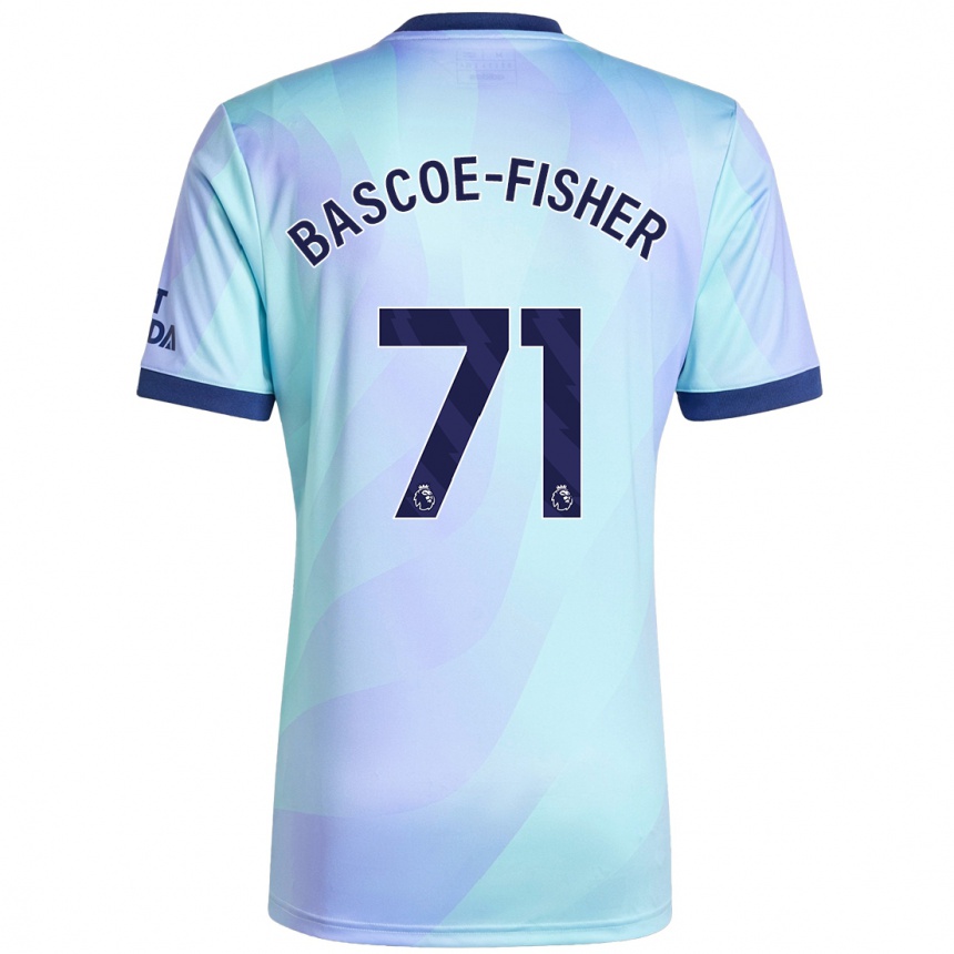 Kids Football Jakai Bascoe-Fisher #71 Aqua Third Jersey 2024/25 T-Shirt Canada