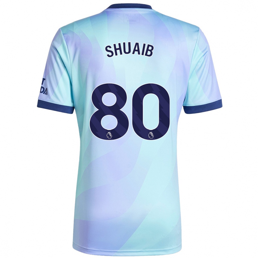 Kids Football Zac Shuaib #80 Aqua Third Jersey 2024/25 T-Shirt Canada