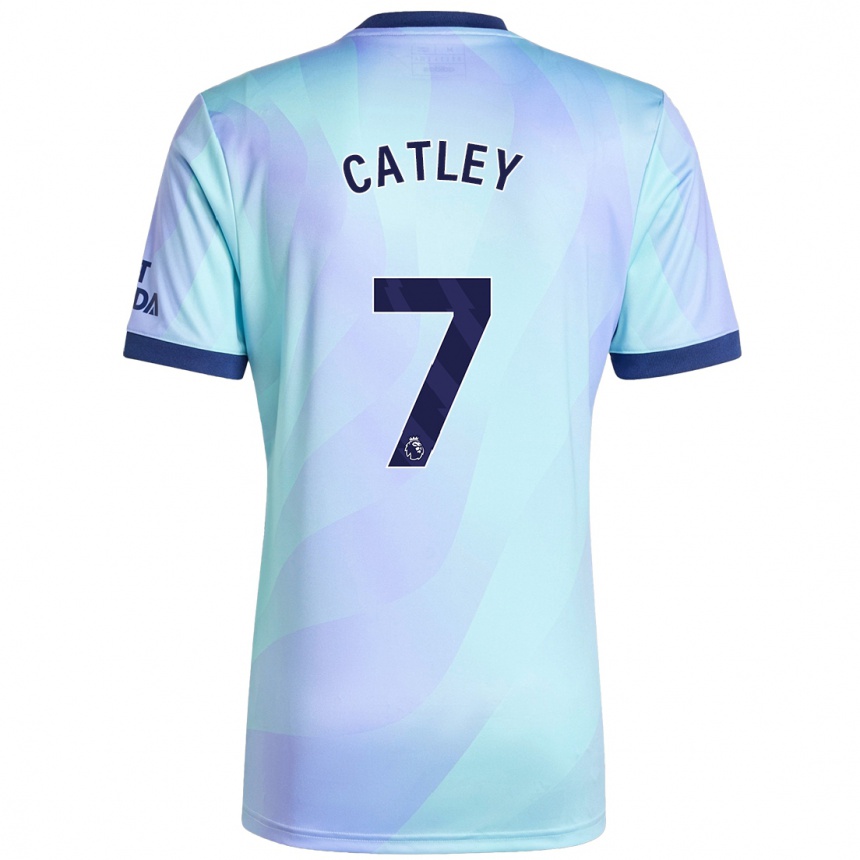 Enfant Football Maillot Stephanie Catley #7 Aqua Troisieme 2024/25 Canada