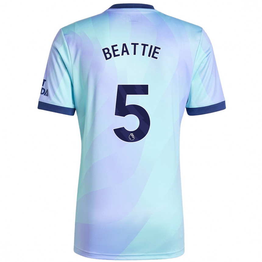 Enfant Football Maillot Jen Beattie #5 Aqua Troisieme 2024/25 Canada