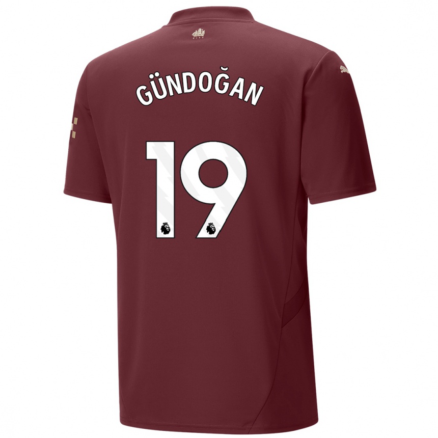 Enfant Football Maillot Ilkay Gundogan #19 Marron Troisieme 2024/25 Canada