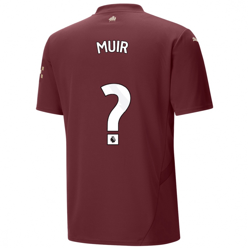 Kids Football Ashton Muir #0 Maroon Third Jersey 2024/25 T-Shirt Canada