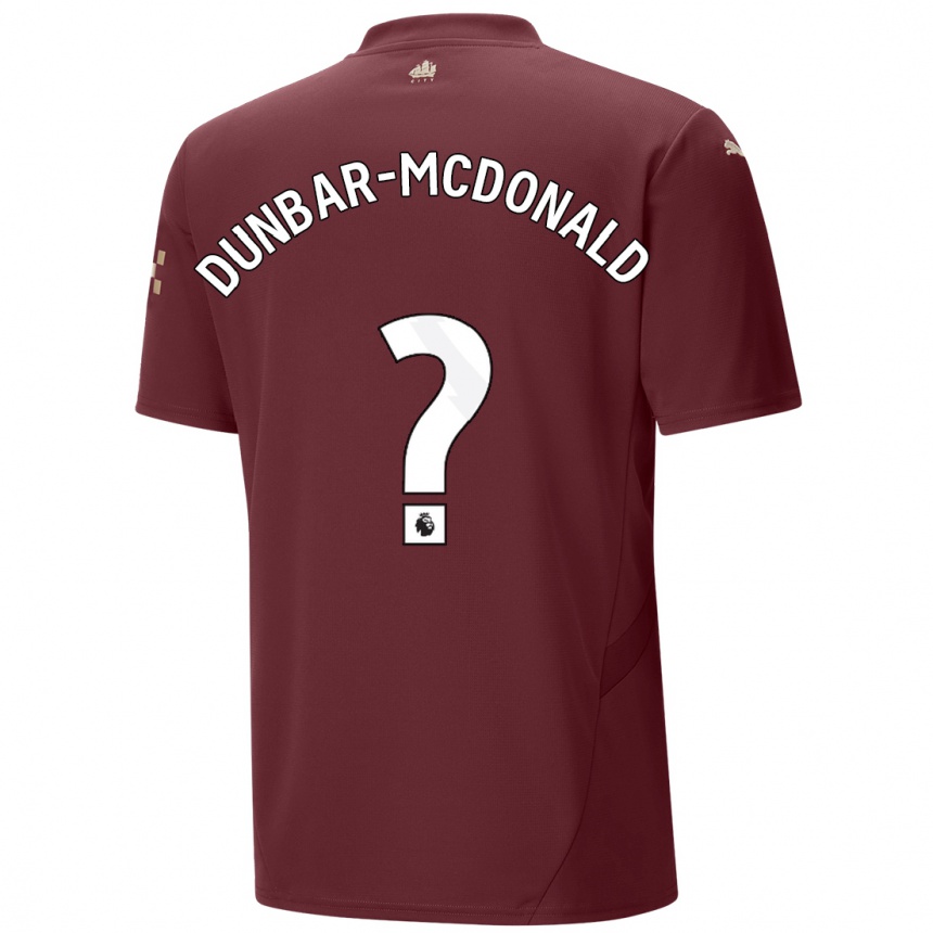 Kids Football Christian Dunbar-Mcdonald #0 Maroon Third Jersey 2024/25 T-Shirt Canada