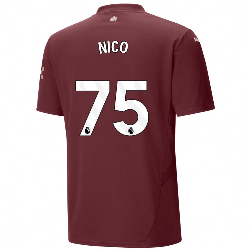 Kids Football Nico O'reilly #75 Maroon Third Jersey 2024/25 T-Shirt Canada