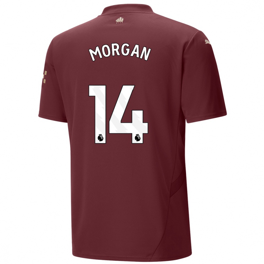 Kids Football Esme Morgan #14 Maroon Third Jersey 2024/25 T-Shirt Canada