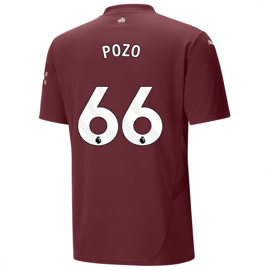 Kids Football Iker Pozo #66 Maroon Third Jersey 2024/25 T-Shirt Canada