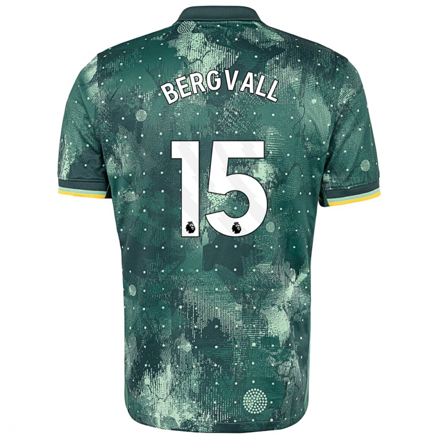 Kids Football Lucas Bergvall #15 Mint Green Third Jersey 2024/25 T-Shirt Canada