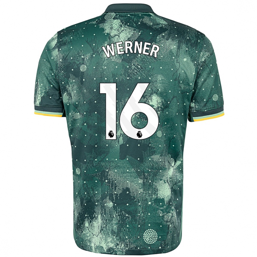 Kids Football Timo Werner #16 Mint Green Third Jersey 2024/25 T-Shirt Canada