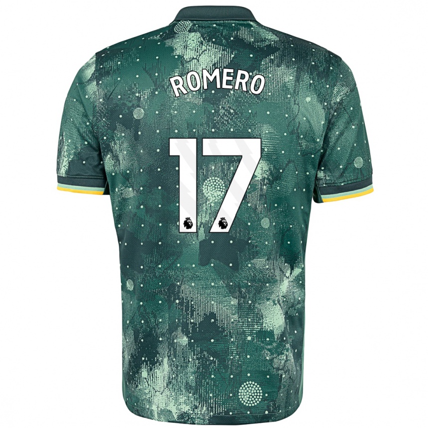 Kids Football Cristian Romero #17 Mint Green Third Jersey 2024/25 T-Shirt Canada