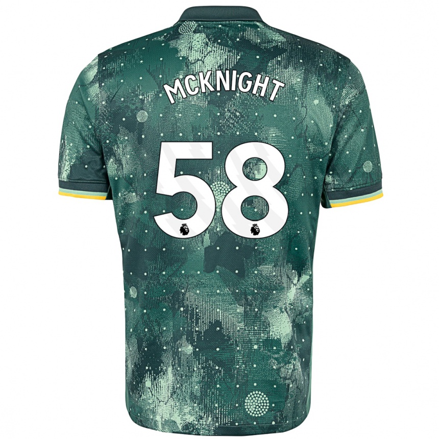 Kids Football Maxwell Mcknight #58 Mint Green Third Jersey 2024/25 T-Shirt Canada