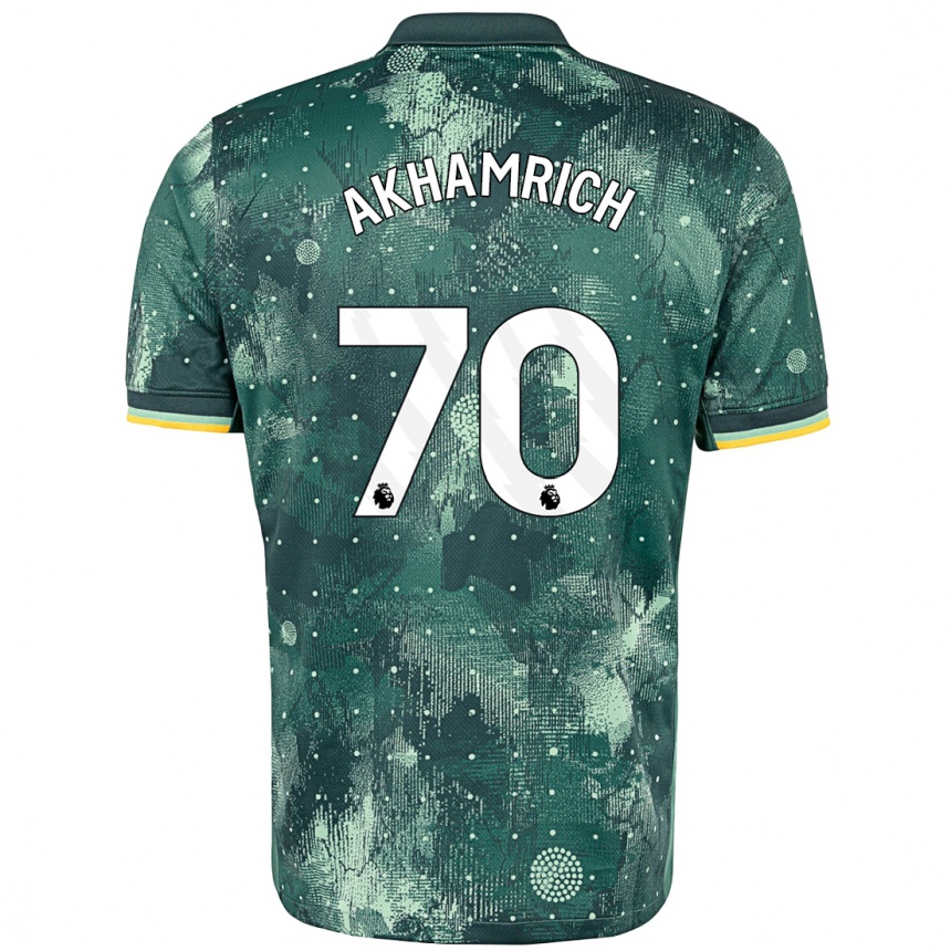 Kids Football Yusuf Akhamrich #70 Mint Green Third Jersey 2024/25 T-Shirt Canada