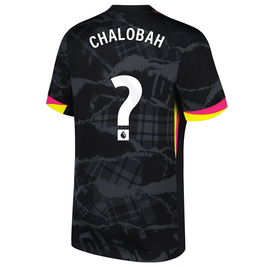 Kids Football Trevoh Chalobah #0 Black Pink Third Jersey 2024/25 T-Shirt Canada