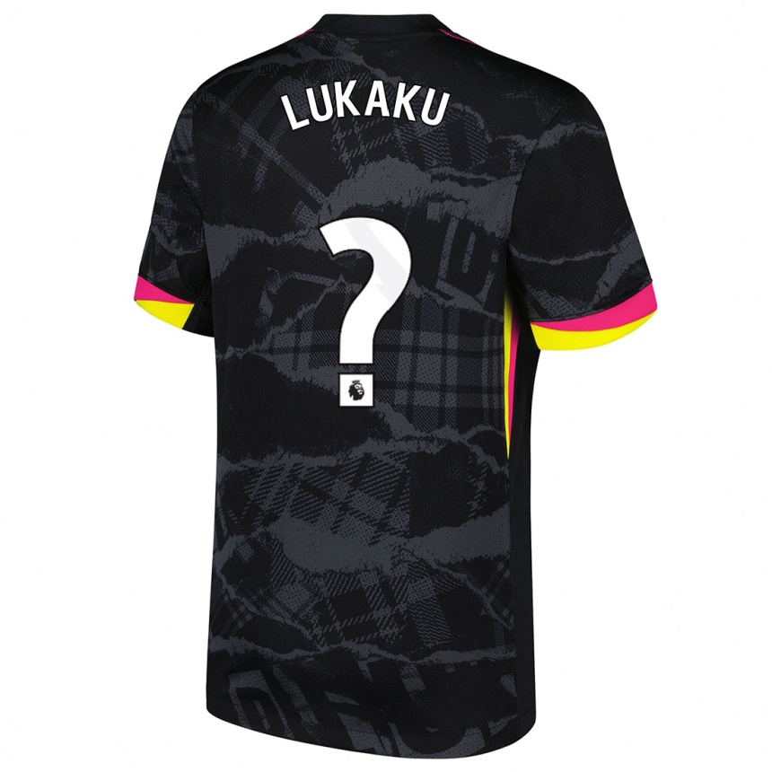 Kids Football Romelu Lukaku #0 Black Pink Third Jersey 2024/25 T-Shirt Canada