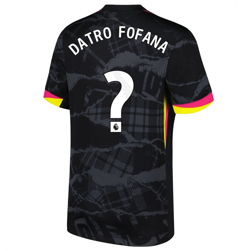 Kids Football David Datro Fofana #0 Black Pink Third Jersey 2024/25 T-Shirt Canada