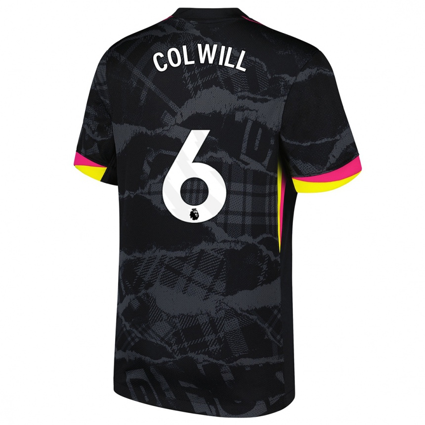 Kids Football Levi Colwill #6 Black Pink Third Jersey 2024/25 T-Shirt Canada