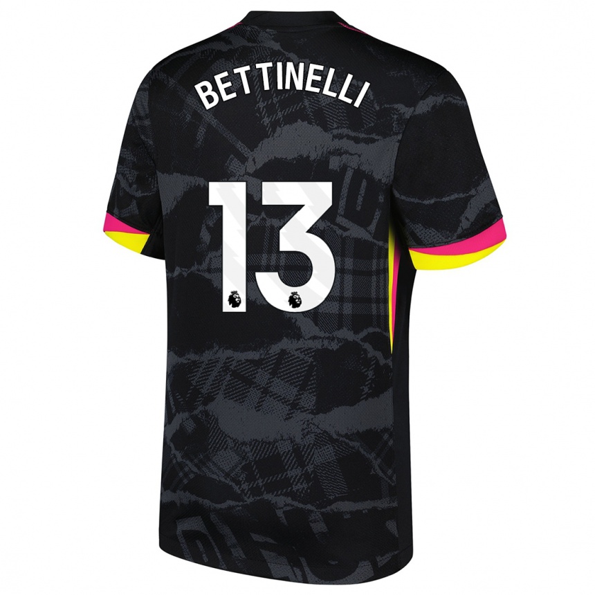 Kids Football Marcus Bettinelli #13 Black Pink Third Jersey 2024/25 T-Shirt Canada