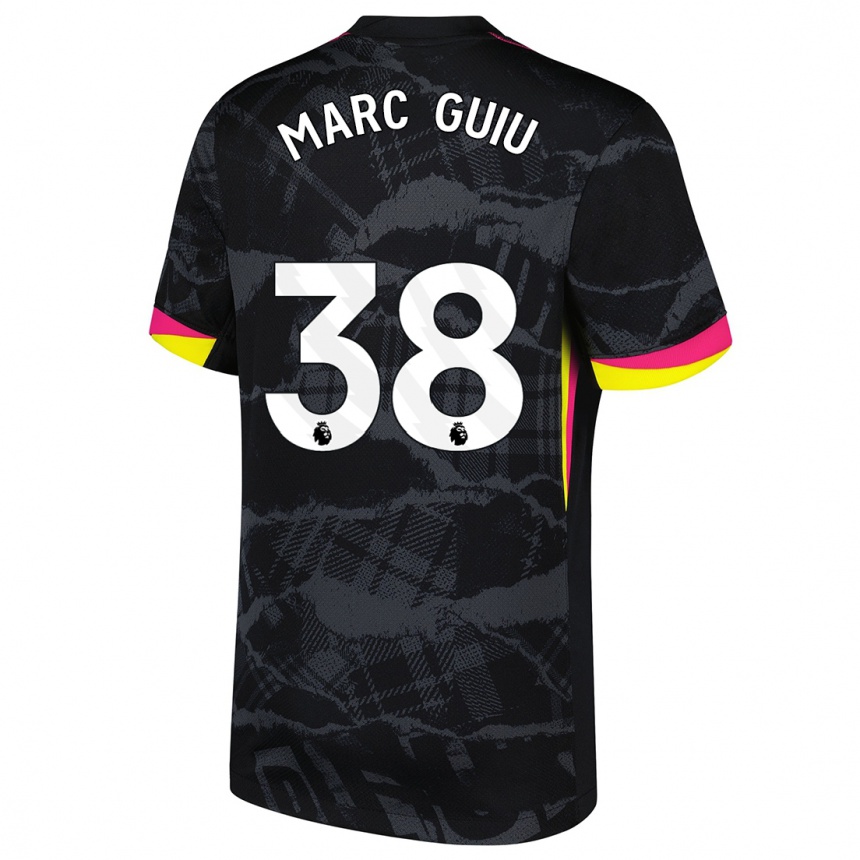 Kids Football Marc Guiu #38 Black Pink Third Jersey 2024/25 T-Shirt Canada