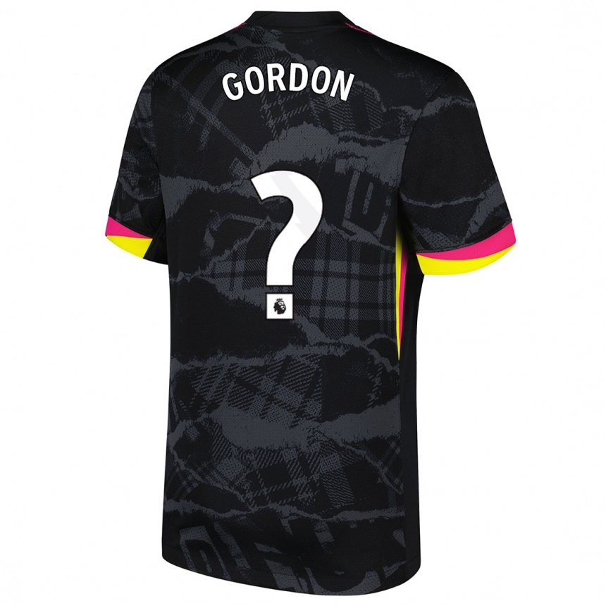 Kids Football Sol Gordon #0 Black Pink Third Jersey 2024/25 T-Shirt Canada