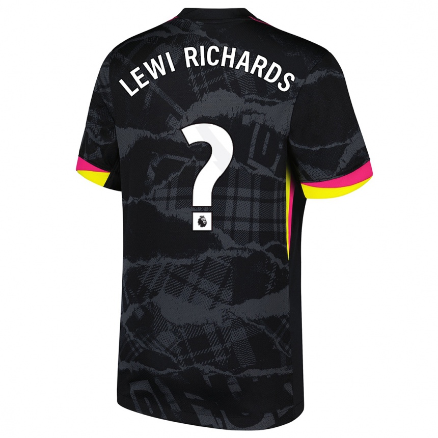 Kids Football Lewi Richards #0 Black Pink Third Jersey 2024/25 T-Shirt Canada