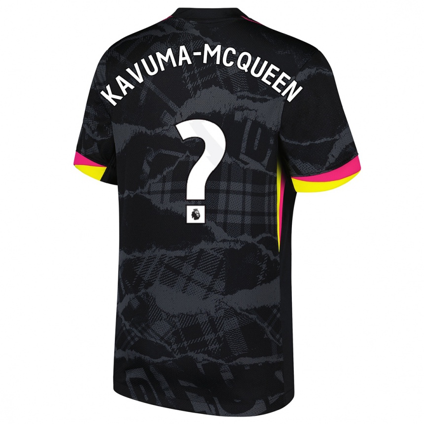 Kids Football Ryan Kavuma-Mcqueen #0 Black Pink Third Jersey 2024/25 T-Shirt Canada