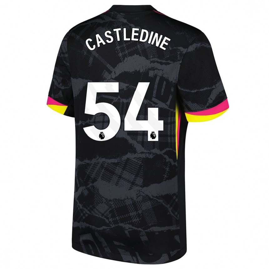 Kids Football Leo Castledine #54 Black Pink Third Jersey 2024/25 T-Shirt Canada