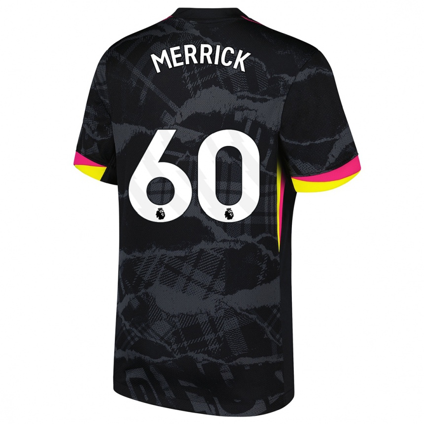 Kids Football Max Merrick #60 Black Pink Third Jersey 2024/25 T-Shirt Canada