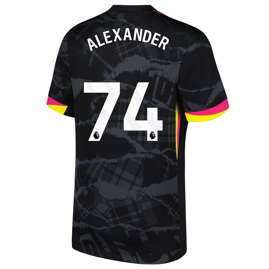 Kids Football Reiss-Alexander Russell-Denny #74 Black Pink Third Jersey 2024/25 T-Shirt Canada