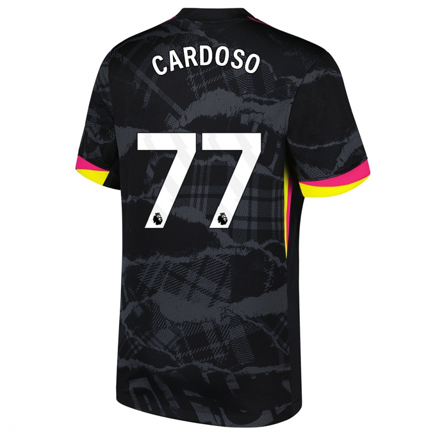 Kids Football Leo Cardoso #77 Black Pink Third Jersey 2024/25 T-Shirt Canada