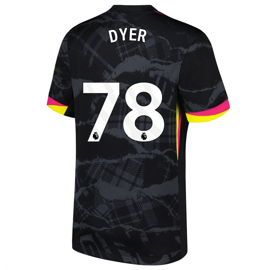 Kids Football Kiano Dyer #78 Black Pink Third Jersey 2024/25 T-Shirt Canada