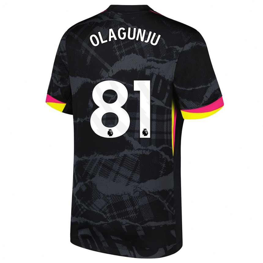 Kids Football Saheed Olagunju #81 Black Pink Third Jersey 2024/25 T-Shirt Canada