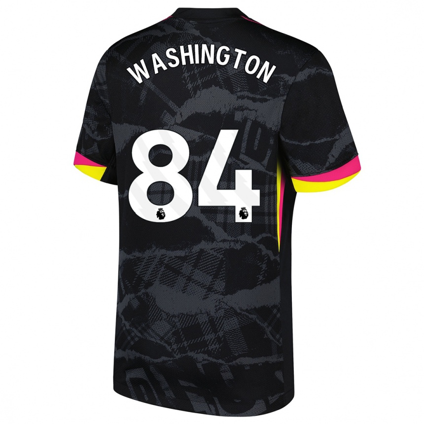 Kids Football Marcell Washington #84 Black Pink Third Jersey 2024/25 T-Shirt Canada